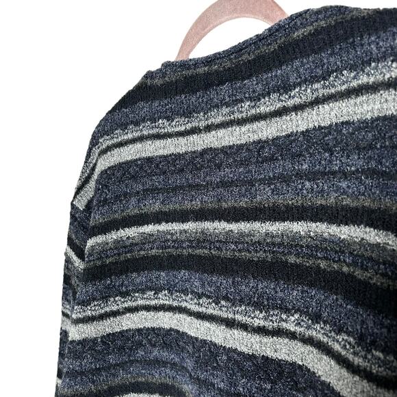 Les Tricots Boz 90s Y2k Blue Stripe Oversized Cardigan Sweater Womens 2X - Picture 4 of 6